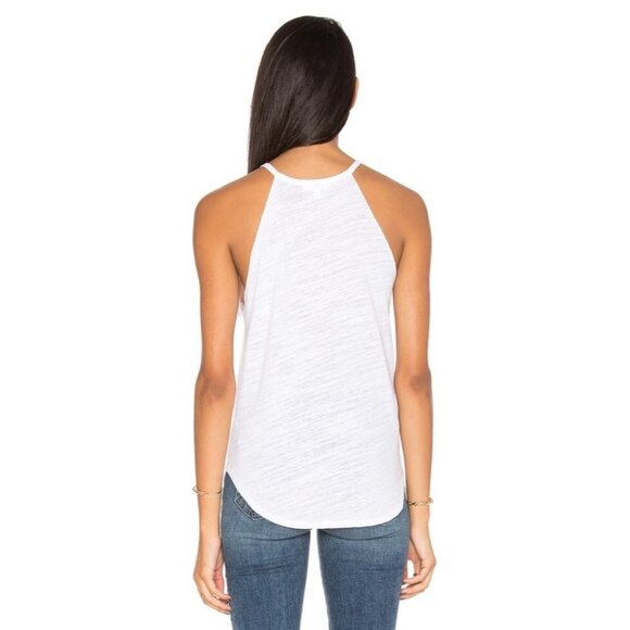 Revolve LNA Cut Out Bib Tank Top Sleeveless Cotton White Size Small - Picture 8 of 11